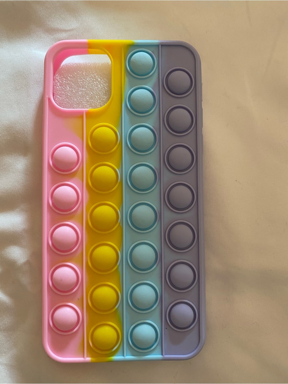 1-Cell Case Multicolor Pop-It Bubble Silicone Phone Case for 11 Pro Max